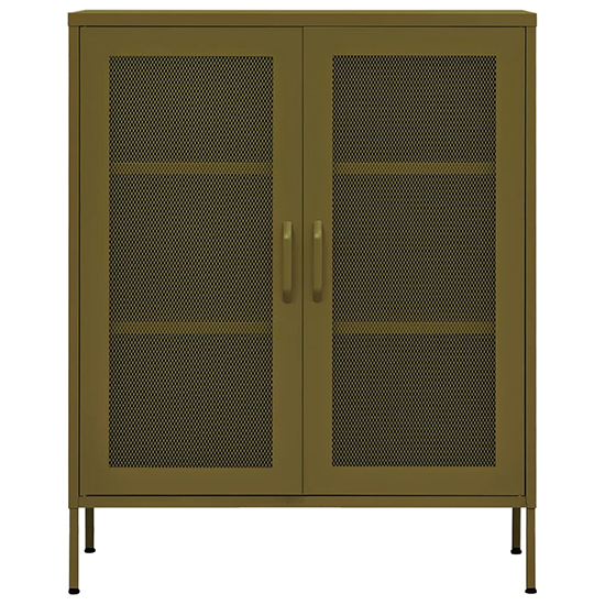 Emrik Steel Storage Cabinet With 2 Doors In Olive Green