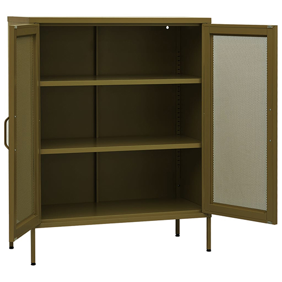 Emrik Steel Storage Cabinet With 2 Doors In Olive Green