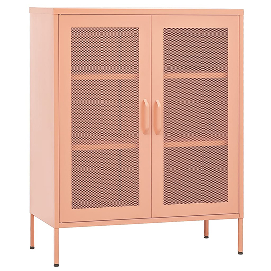 Emrik Steel Storage Cabinet With 2 Doors In Pink