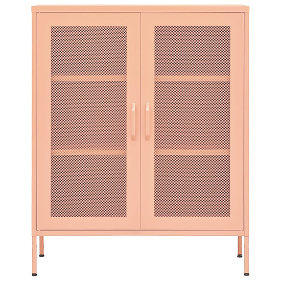 Emrik Steel Storage Cabinet With 2 Doors In Pink