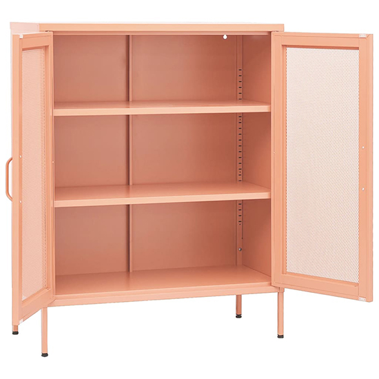 Emrik Steel Storage Cabinet With 2 Doors In Pink