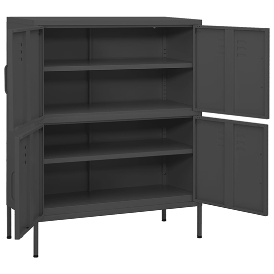 Emrik Steel Storage Cabinet With 4 Doors In Antracite