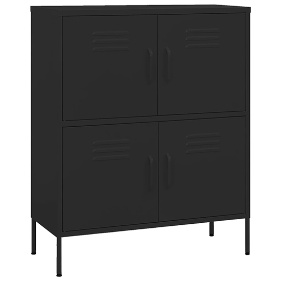 Emrik Steel Storage Cabinet With 4 Doors In Black