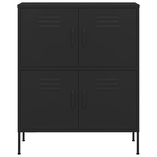 Emrik Steel Storage Cabinet With 4 Doors In Black