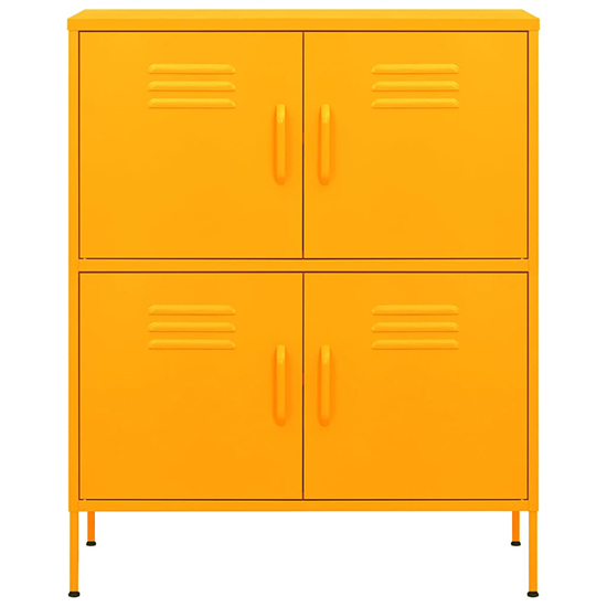 Emrik Steel Storage Cabinet With 4 Doors In Mustard Yellow_3