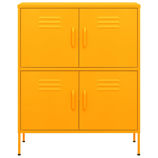Emrik Steel Storage Cabinet With 4 Doors In Mustard Yellow