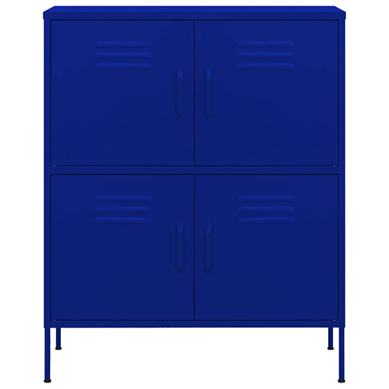 Emrik Steel Storage Cabinet With 4 Doors In Navy Blue