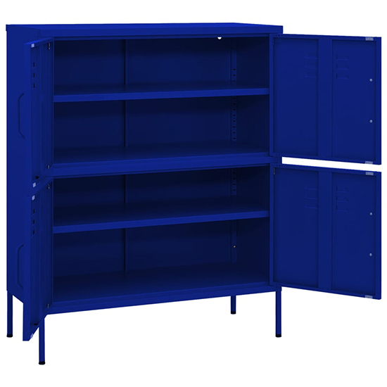 Emrik Steel Storage With 4 Doors In Navy Blue Furniture in