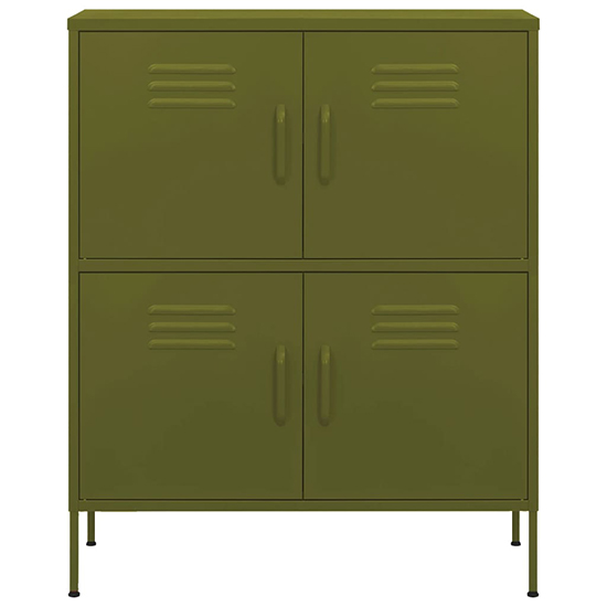 Emrik Steel Storage Cabinet With 4 Doors In Olive Green_3