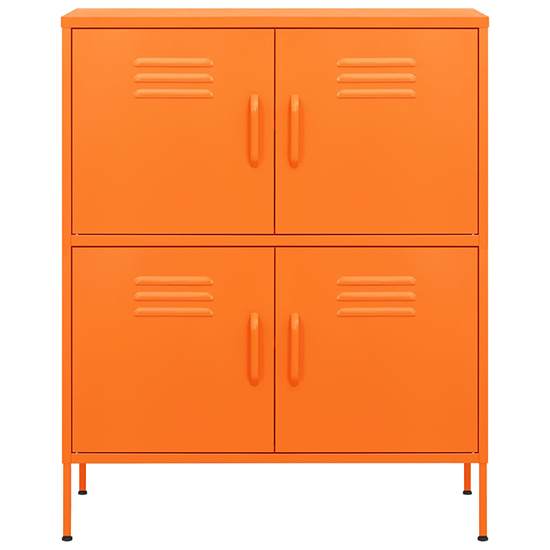 Emrik Steel Storage Cabinet With 4 Doors In Orange_3
