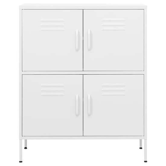 Emrik Steel Storage Cabinet With 4 Doors In White