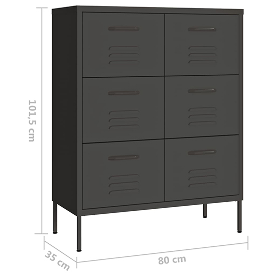 Emrik Steel Storage Cabinet With 6 Drawers In Anthracite_5
