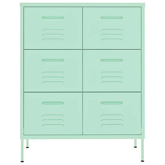 Emrik Steel Storage Cabinet With 6 Drawers In Mint_3