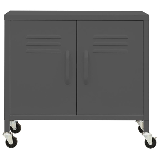 Emrik Steel Storage Cabinet With Castors In Anthracite