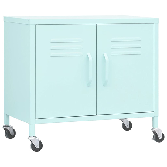 Emrik Steel Storage Cabinet With Castors In Mint