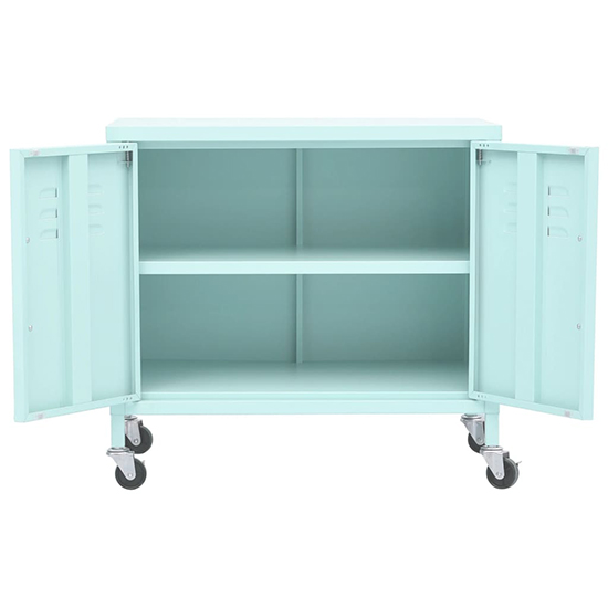 Emrik Steel Storage Cabinet With Castors In Mint