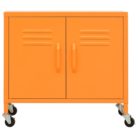 Emrik Steel Storage Cabinet With Castors In Orange