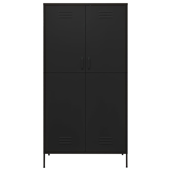 Emrik Steel Wardrobe With 2 Doors In Black