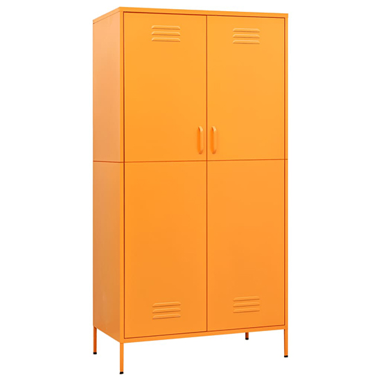 Emrik Steel Wardrobe With 2 Doors In Mustard Yellow