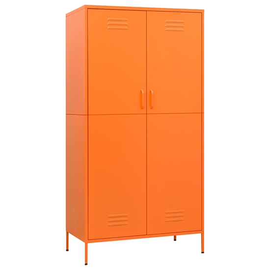 Emrik Steel Wardrobe With 2 Doors In Orange