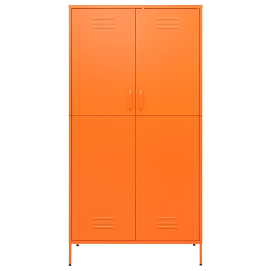Emrik Steel Wardrobe With 2 Doors In Orange