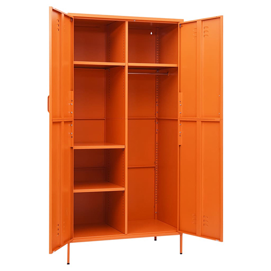 Emrik Steel Wardrobe With 2 Doors In Orange