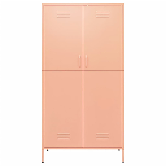 Emrik Steel Wardrobe With 2 Doors In Pink Furniture in Fashion