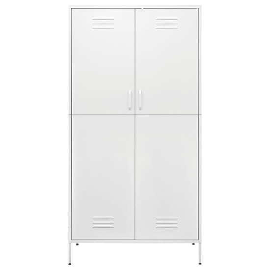 Emrik Steel Wardrobe With 2 Doors In White