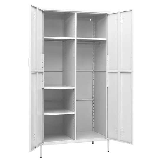 Emrik Steel Wardrobe With 2 Doors In White