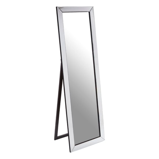 Product photograph of Emtin Rectangular Floor Standing Cheval Mirror In Silver Frame from Furniture in Fashion