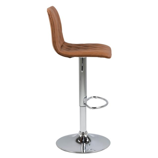 Emulot Light Brown Faux Leather Bar Stools In Pair_3