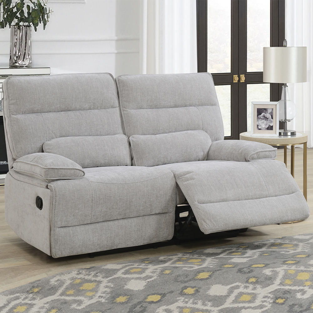 Encino Fabric Recliner Sofa Suite In Grey