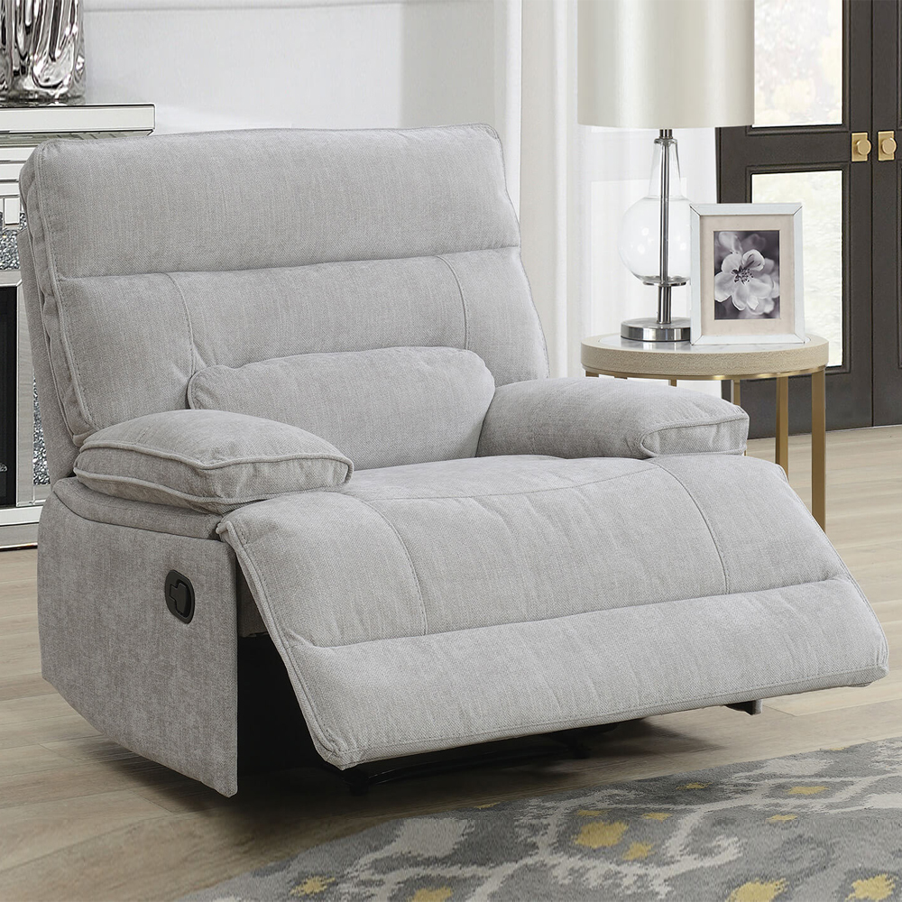 Encino Fabric Recliner Sofa Suite In Grey