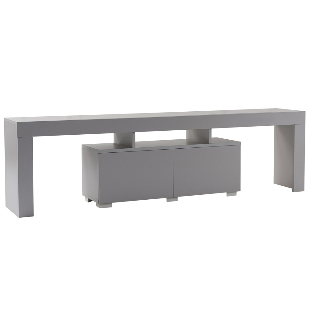 Enclor Wooden TV Stand with 2 Flap Doors in Grey