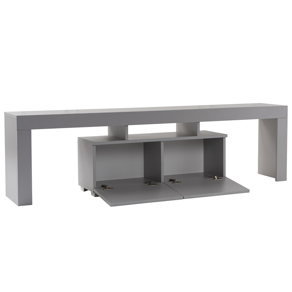 Enclor Wooden TV Stand with 2 Flap Doors in Grey