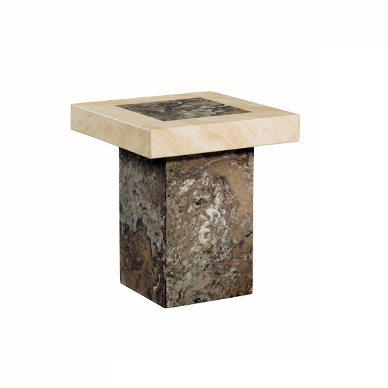 Encore Marble End Table In Dark Brown And Cream Furniture in Fashion