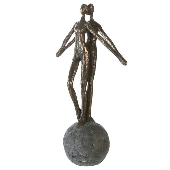 Read more about Encourage poly design sculpture in burnished bronze and grey