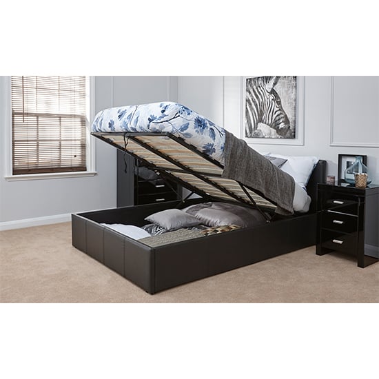 Eltham End Lift Ottoman King Size Bed In Black_2