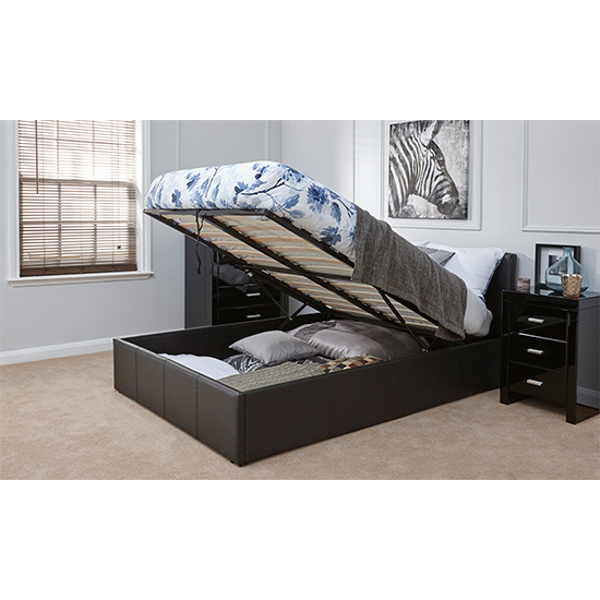 Eltham End Lift Ottoman King Size Bed In Black_2