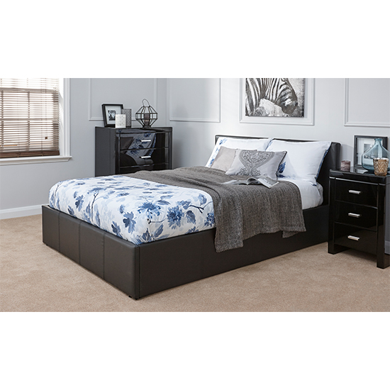 Photo of Eltham end lift ottoman king size bed in black