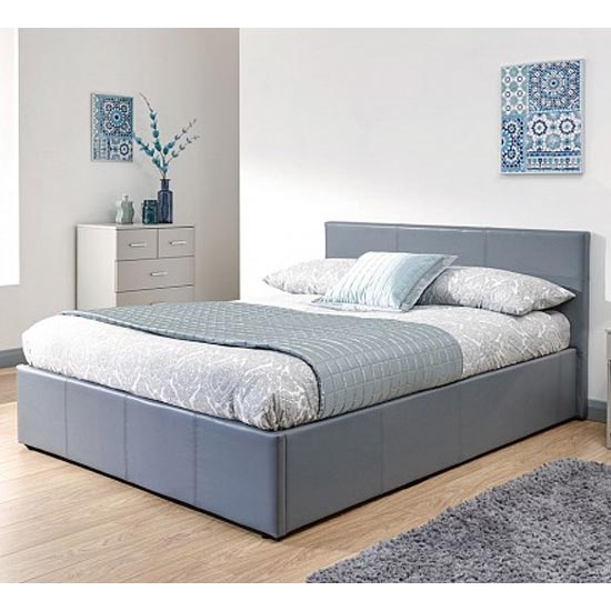 Product photograph of Eltham End Lift Ottoman Double Bed In Grey from Furniture in Fashion