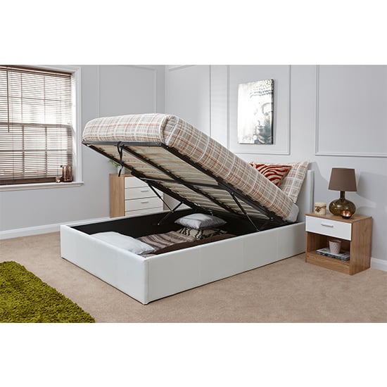 Eltham End Lift Ottoman Double Bed In White_2