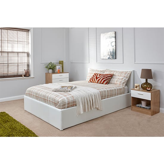 Read more about Eltham end lift ottoman king size bed in white