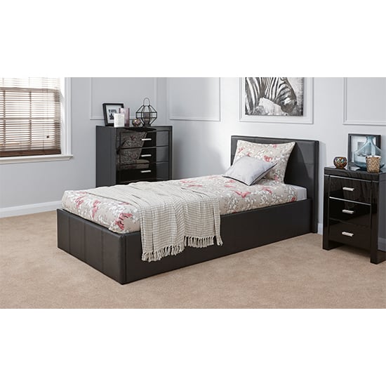 Eltham End Lift Ottoman Single Bed In Black_1