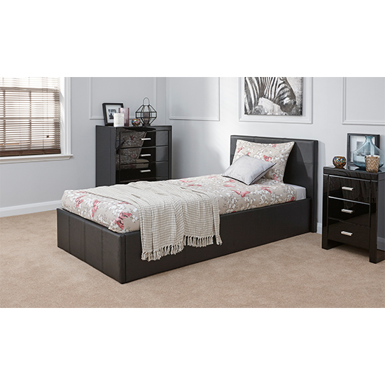 Read more about Eltham end lift ottoman single bed in black