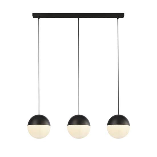 Read more about Ender wall hung 3 pendant light in matt black with opal glass