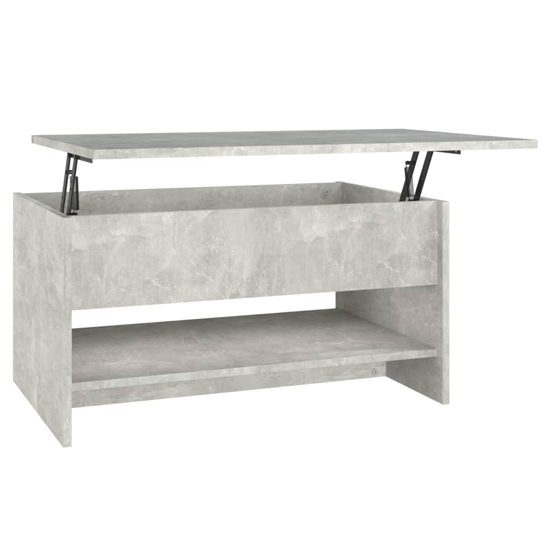 Engin Lift-Up Wooden Coffee Table In Concrete Effect