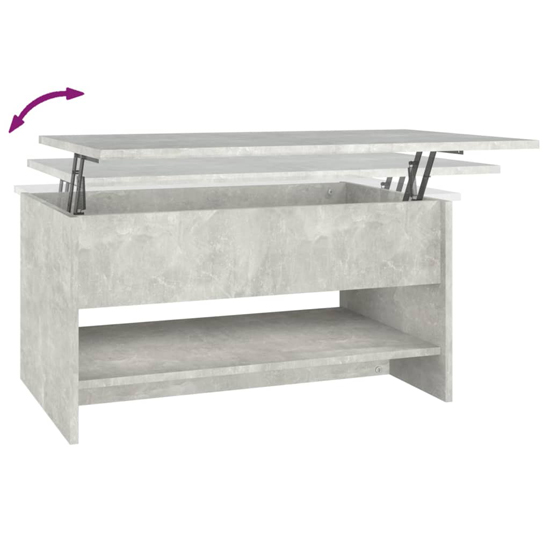 Engin Lift-Up Wooden Coffee Table In Concrete Effect