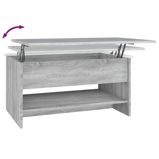 Engin Lift-Up Wooden Coffee Table In Grey Sonoma Oak