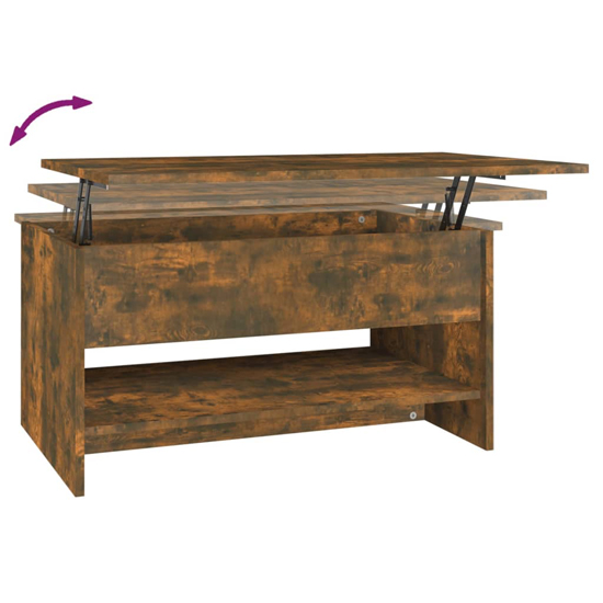 Engin Lift-Up Wooden Coffee Table In Smoked Oak
